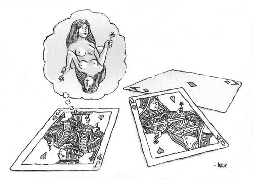 A Jack of Hearts fantasising about the Queen of Hearts