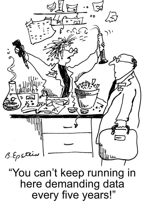 "You can't keep running in here demanding date every five years!"