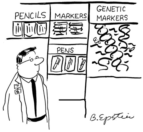 Pencils, Markers, Pens, Genetic Markers.