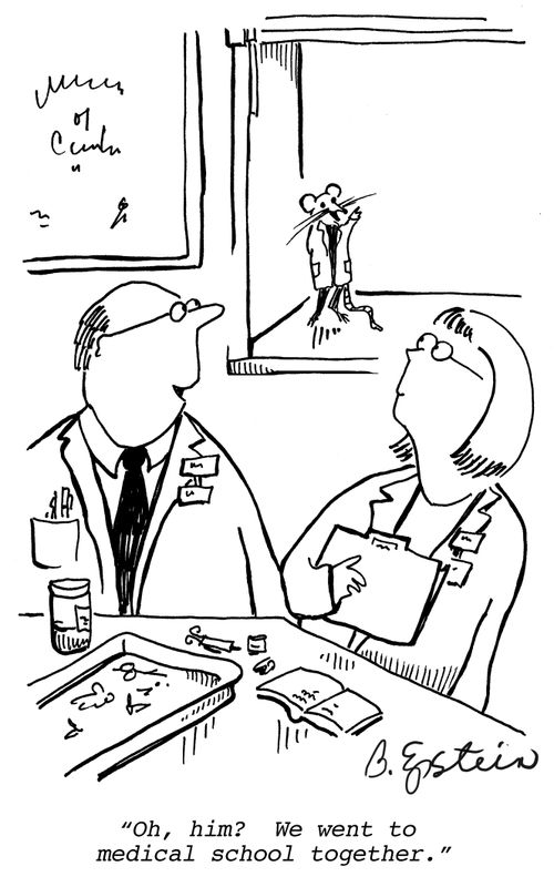 "Oh, him? We went to medical school together."