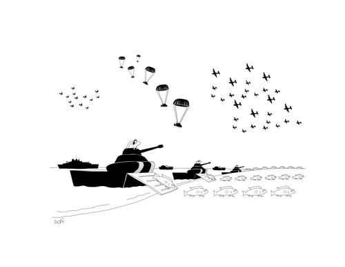 D-Day landings of walking fish.