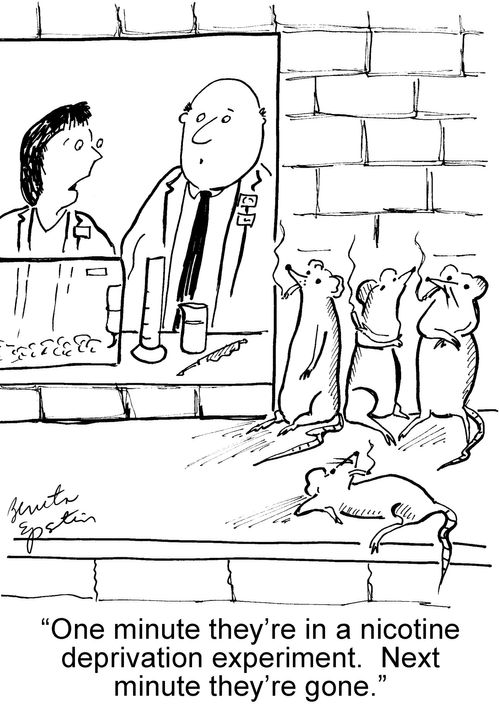"One minute they're in a nicotine deprivation experiment. Next minute they're gone."