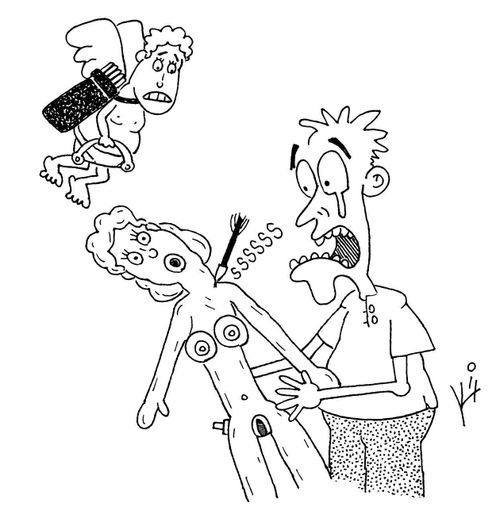 Cupid's arrow deflates a sex doll