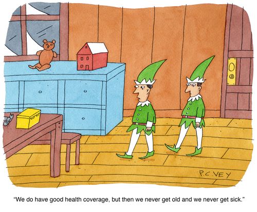"We do have good health coverage, but then we never get od and we never get sick."
