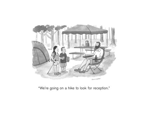 "We'r going to hike to look for reception."