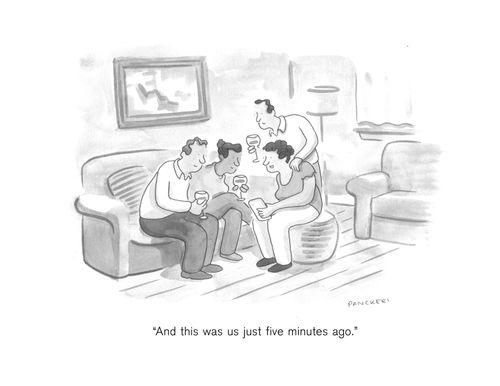 "And this was us just five minutes ago."