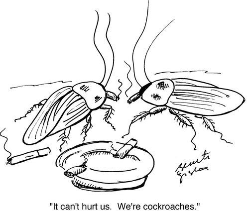 "It can't hurt us. We're cockroaches."