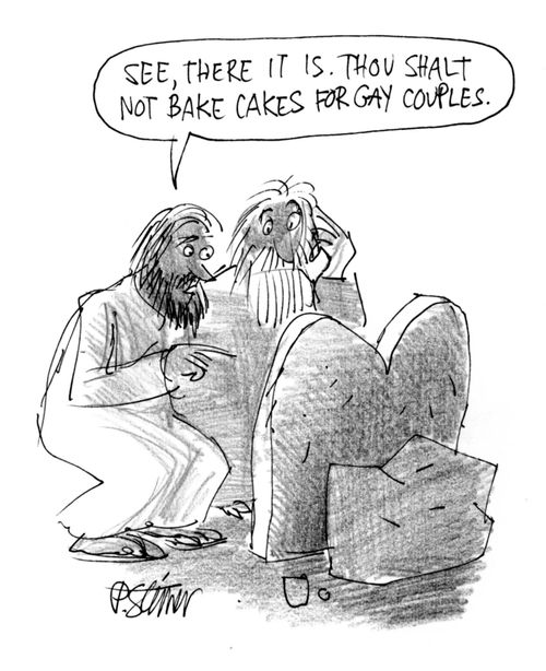 "See, there it is. Thou shalt not bake cakes for gay couples."