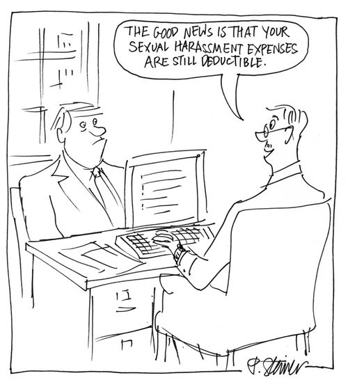 "The good news is that your sexual harassment expenses are still deductible."