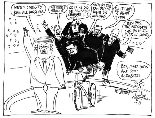 "Boy, those guys are some acrobats!"