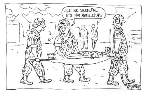 "Just be grateful it's not bone spurs."