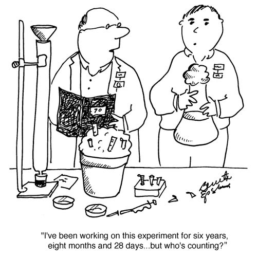 "I've been working on this experiment for six years, eight months and 28 days. . . but who's counting?"