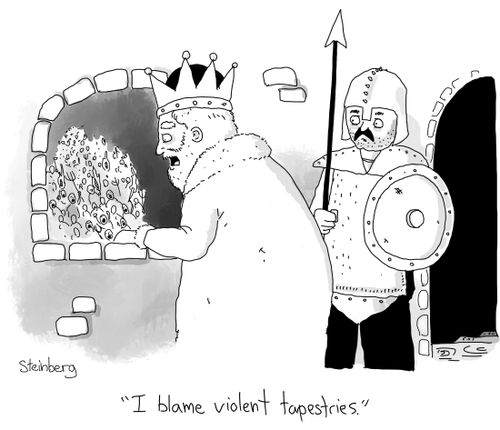 "I blame violent tapestries."