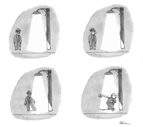 Man takes a bow in the lamplight