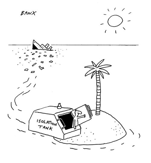 Isolation tank in a shipwreck.