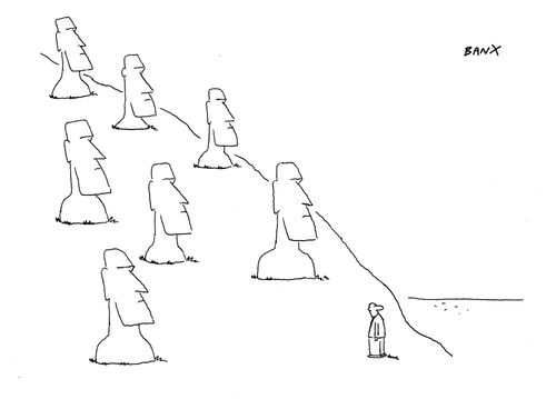 Easter Island gaze.