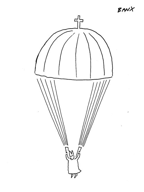 Parachuting bishop.