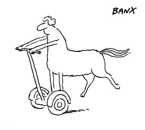 centaur riding a segway