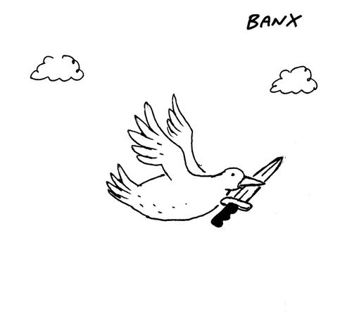 White dove carrying dagger.