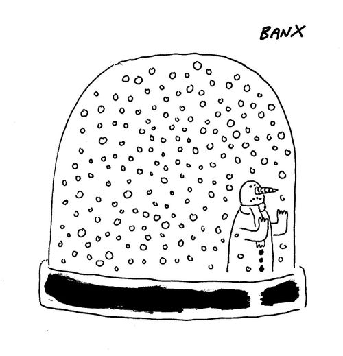 snowman tired of being in a snowglobe