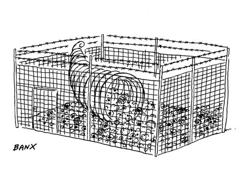 Cornucopia in a cage.