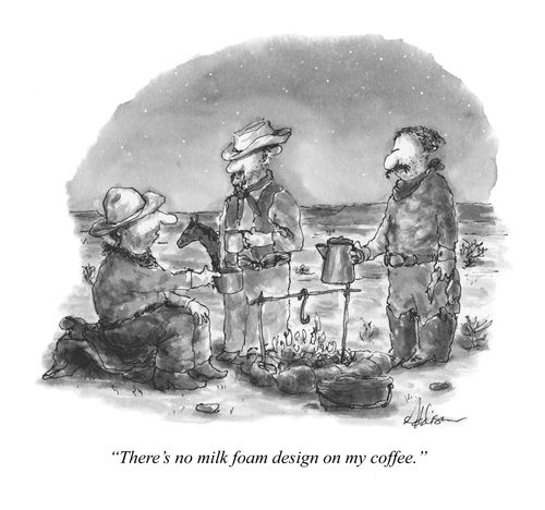 "There's no milk foam design on my coffee."