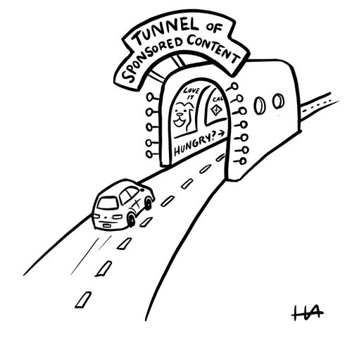 Tunnel of sponsored content