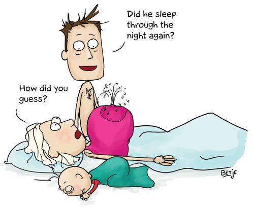 "Did he sleep through the night again?"