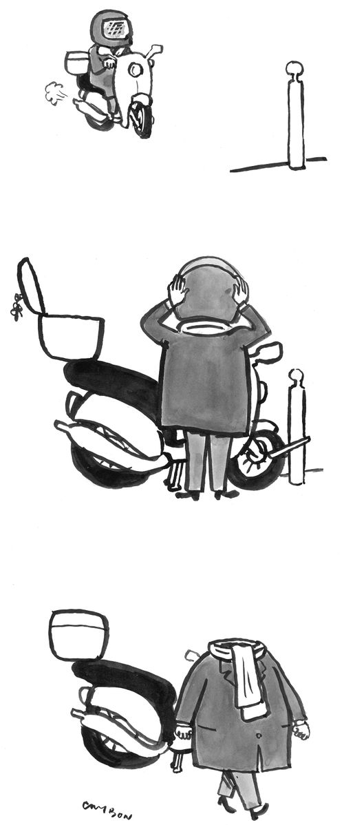 The headless moped driver
