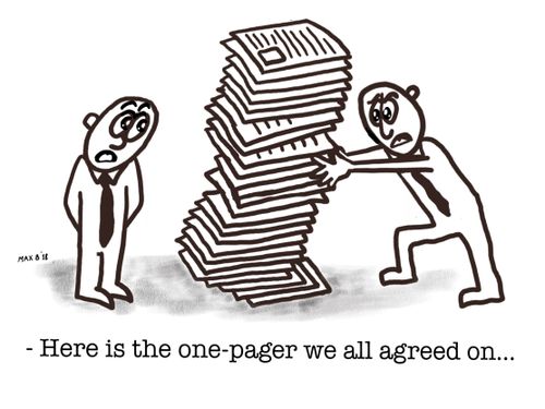 "Here is the one pager we all agreed on..."