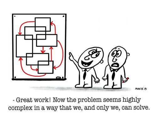 "Great work! Now the problem seems highly complex in a way that we, and only we, can solve."