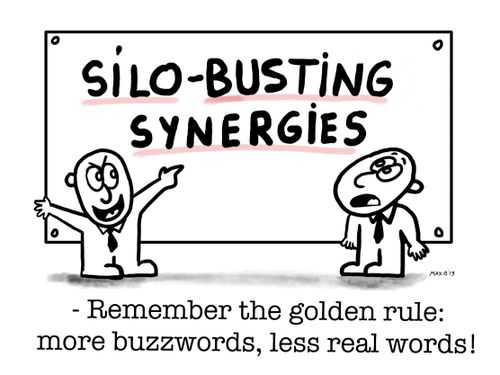 "Remember the golden rule: more buzzwords, less real words."