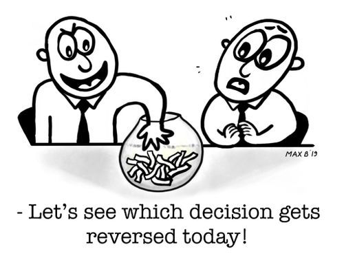 "Let's see which decision gets reversed first."