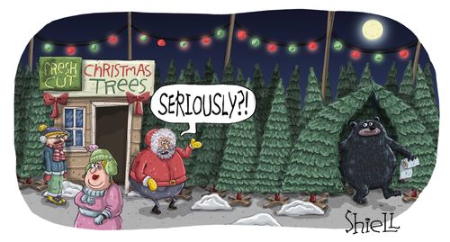 Does a bear poop in the Christmas tree lot? 