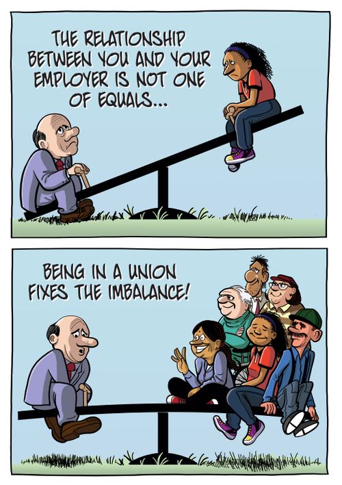 The relationship between you and your employer is not one of equals....Being in a union fixes the imbalance!