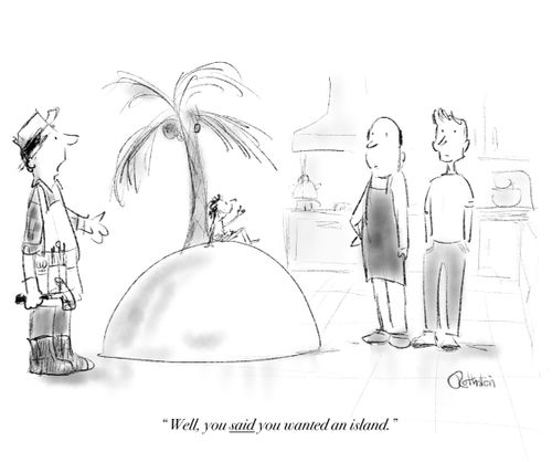 "Well, you said you wanted an island."