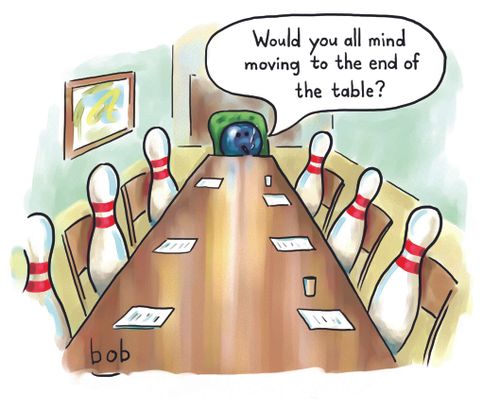 "Would you all mind moving to the end of the table?"