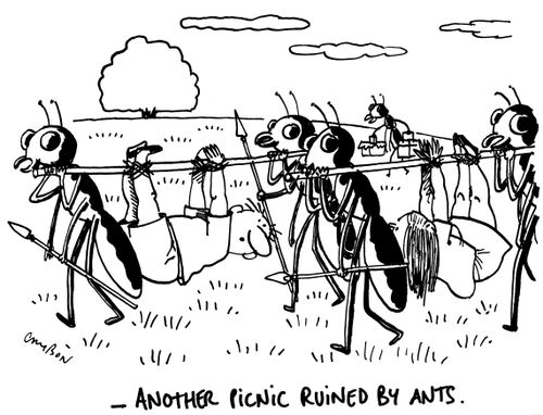 "Another picnic ruined by ants."