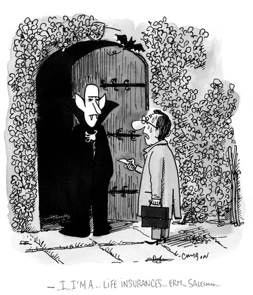 "...I....I'm a... life insurances...erm...salesman..."