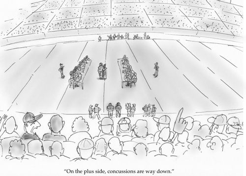 "On the plus side, concussions are way down."