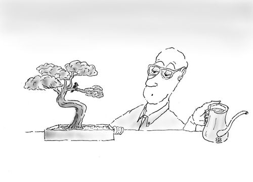 Tiny Bird in Bonsai Tree