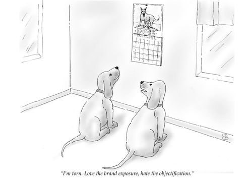 "I'm torn. Love the brand exposure, hate the objectification."