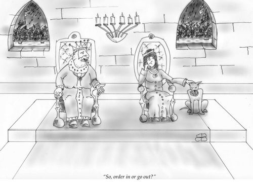 "So, order in or go out?"