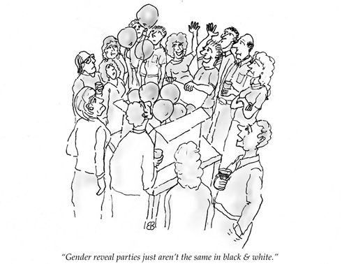"Gender reveal parties just aren't the same in black & white."