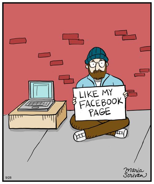"Like my Facebook page."