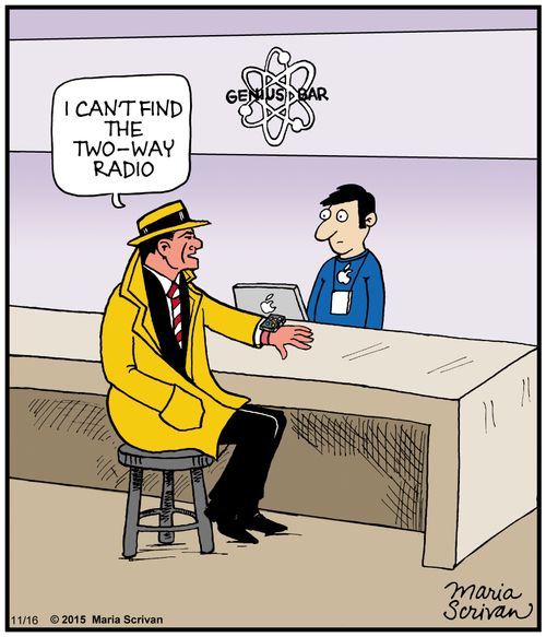 "I can't find the two-way radio,"