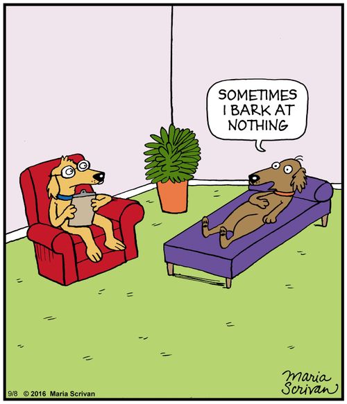 "Sometimes I bark at nothing."