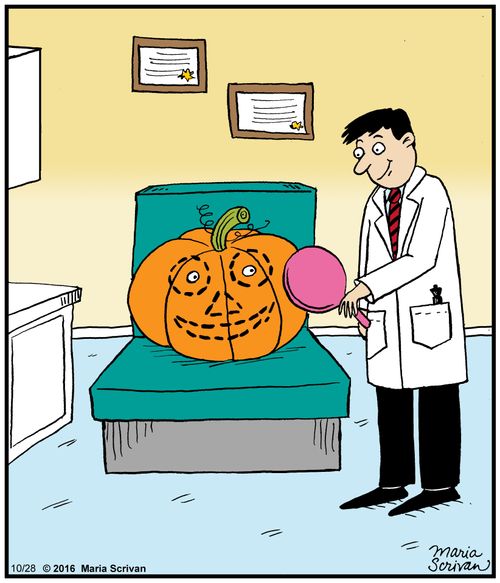A pumpkin gets cosmetic surgery