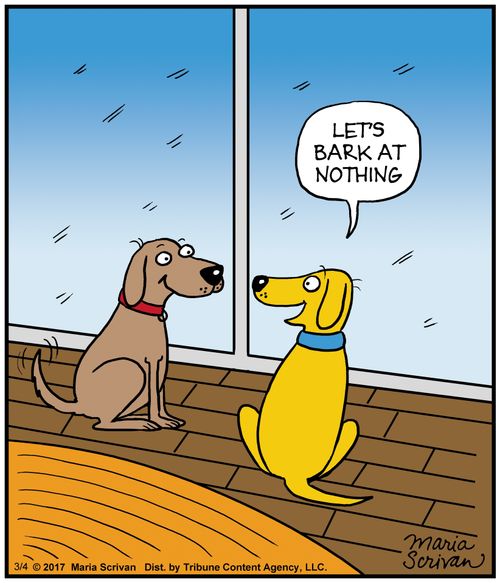 "Let's bark at nothing."