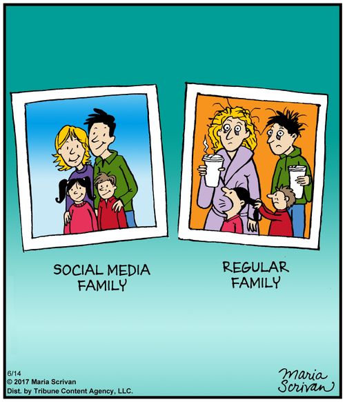 Social media family vs regular family